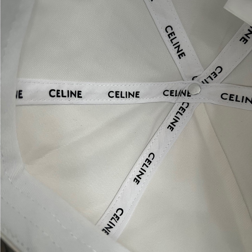 Celine Triomphe unisex Adjustable Baseball Cap Hat in white - Picture 7 of 7